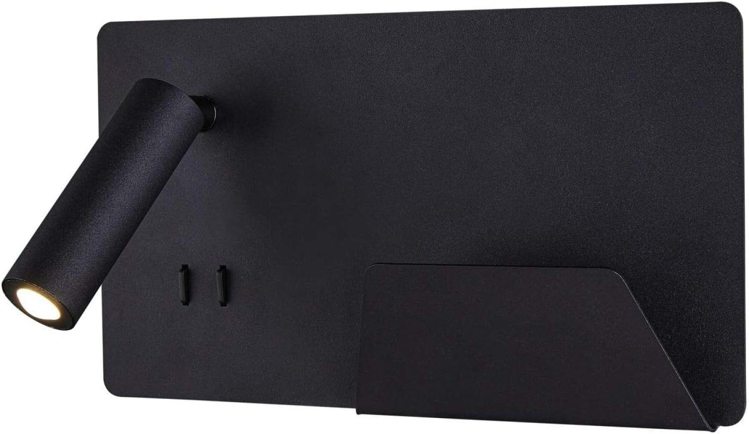 SLV No. 1003456 SOMNILA SPOT Indoor LED Wandaufbauleuchte 3000K schwarz Version rechts inkl. USB Bild 1