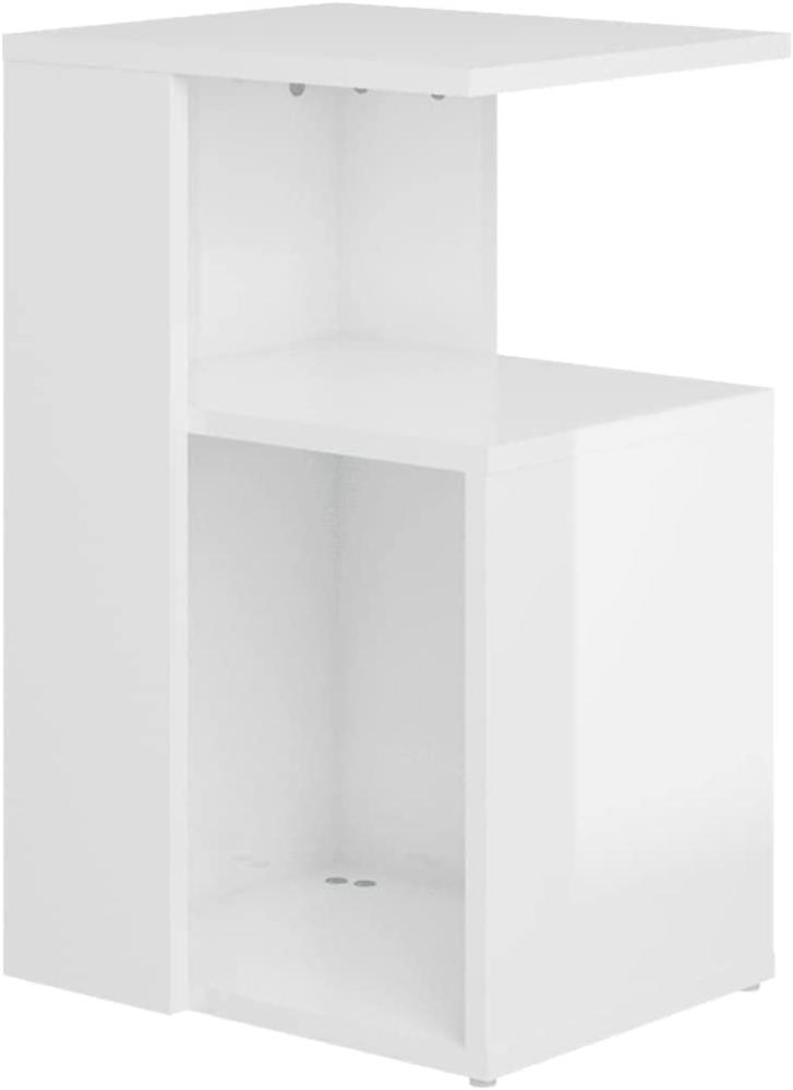 vidaXL Beistelltisch Hochglanz-Weiß 36x30x56 cm Spanplatte Bild 1