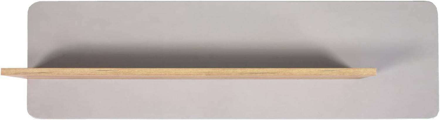 Homexperts Wandboard Rimini / Qualitativ hochwertiges Hängeregal aus Holzwerkstoff / 100 x 17 x 30 cm / Ablagefläche: Goldene Eiche-Optik, Hintergrund: Hochglanz Grau Bild 1