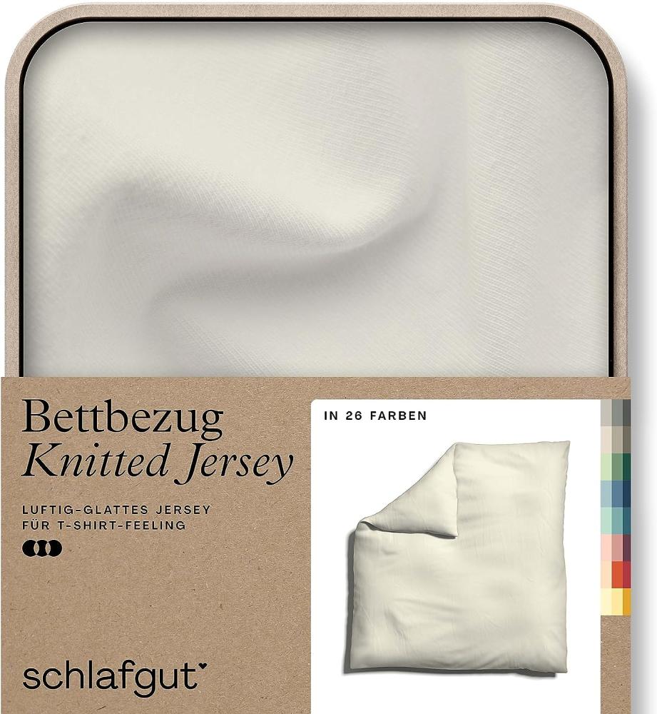 Schlafgut Knitted Jersey Bettwäsche | Bettbezug einzeln 200x200 cm | yellow-light Bild 1