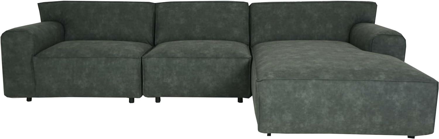 Ecksofa HWC-J59, Couch Sofa mit Ottomane rechts, Made in EU, wasserabweisend 295cm ~ Kunstleder grau Bild 1