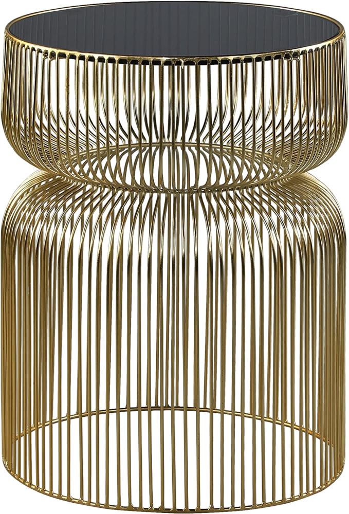 Beistelltisch Ø 46x60 cm Gold/Schwarz aus Metall und Glas WOMO-Design Bild 1