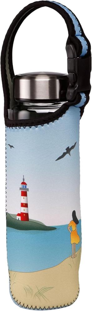 Goebel Trinkflasche Ocean Love, Glasflasche mit Neoprenhülle, Scandic Home, Glas-Kombi, Bunt, 700 ml, 23101571 Bild 1