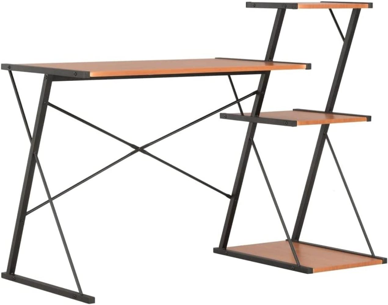 Schreibtisch mit Regal, Schwarz/ Braun, 116 × 50 × 93 cm Bild 1