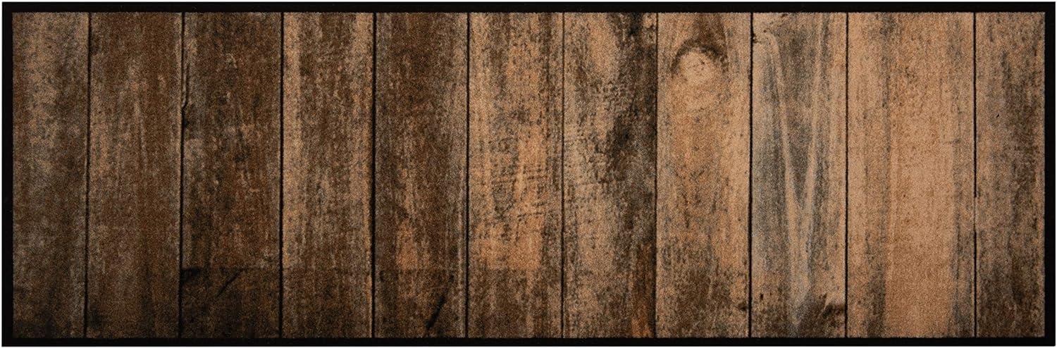 Kurzflor Küchenläufer Wild Wood Braun Grau 50x150 cm Bild 1