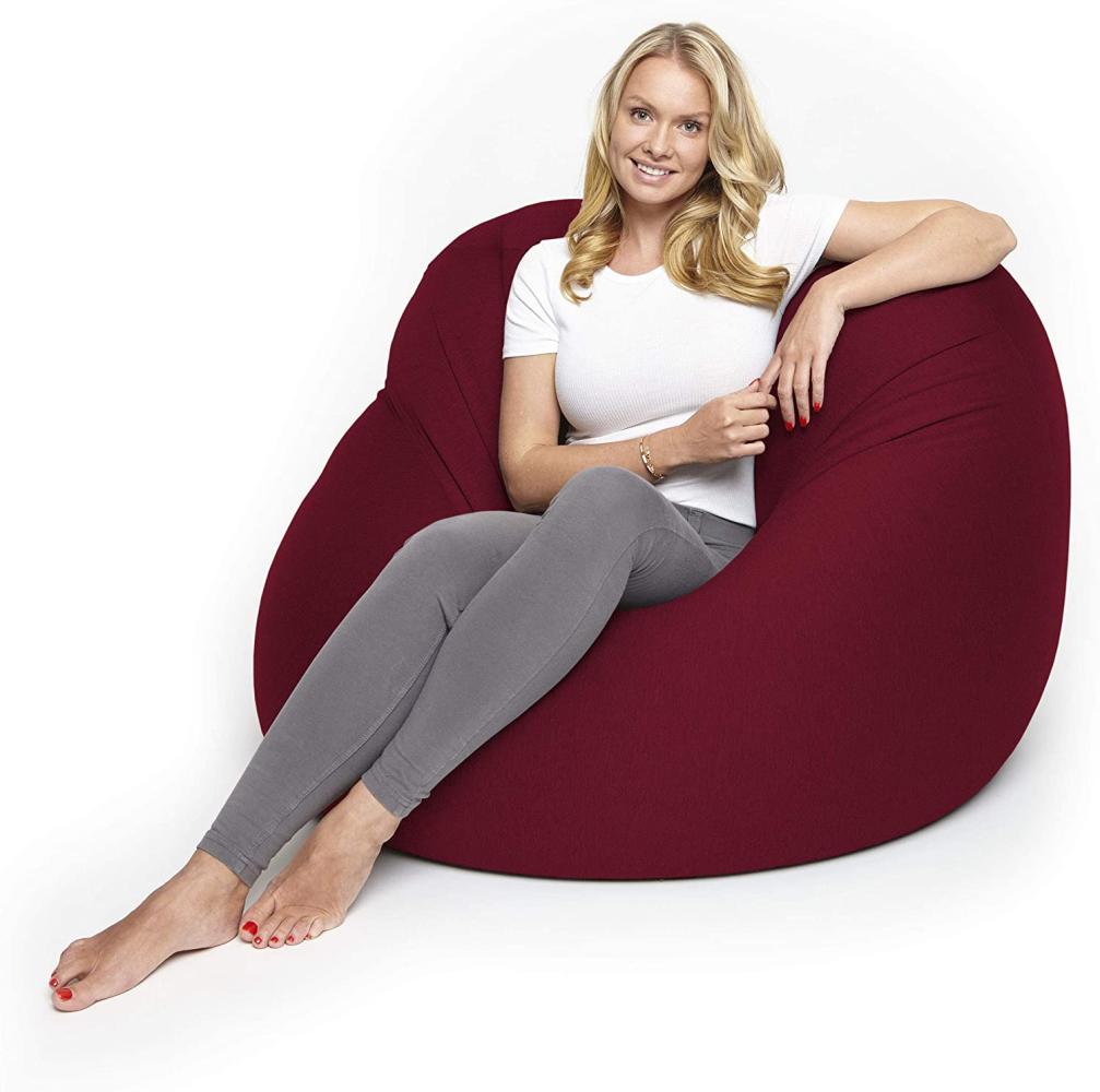 Lumaland Flexi Comfort Sitzsack - Premium Bean Bag Sitzkissen - Medium 142 x 84 cm - Rot Bild 1