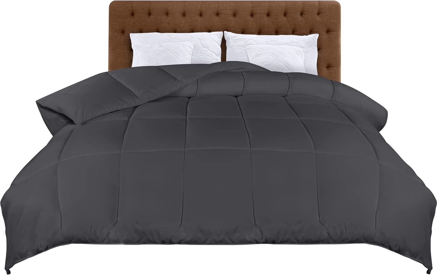 Utopia Bedding Bettdecke mit Polyesterfüllung, Mikrofaser Grau, 200x200cm Bild 1