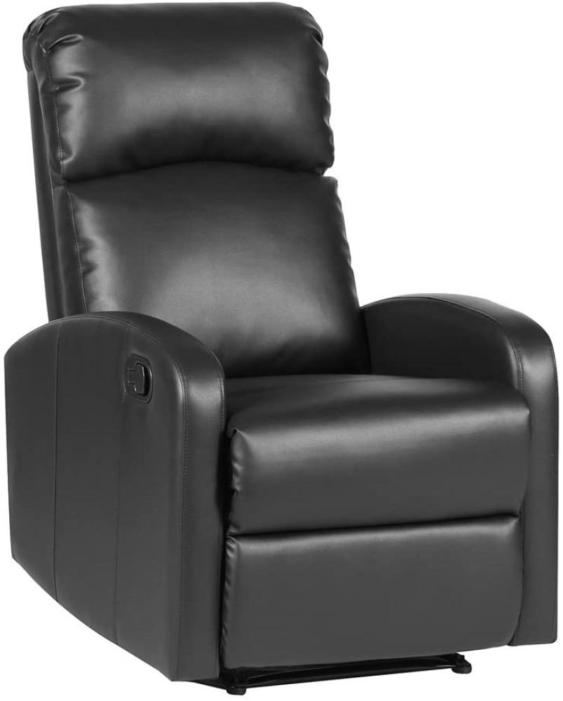 SVITA LEX Relaxsessel Fernsehsessel Ruhesessel mit Verstellbarer Beinablage und Liege-Funktion – Kunstleder Farbwahl (Schwarz) Bild 1
