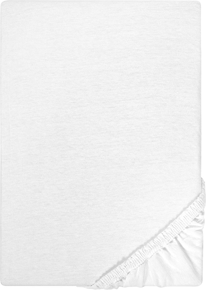 Castell 0077113 Jersey-Stretch Spannbetttuch (Matratzenhöhe max. 22 cm) (Baumwolle) 140x200 cm -> 160x200 cm, weiß Bild 1