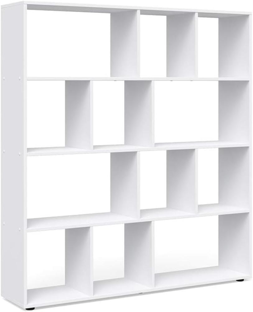 Vicco Raumteiler Pilar Bücherregal Standregal Büroregal 12 Fächer Weiß Bild 1