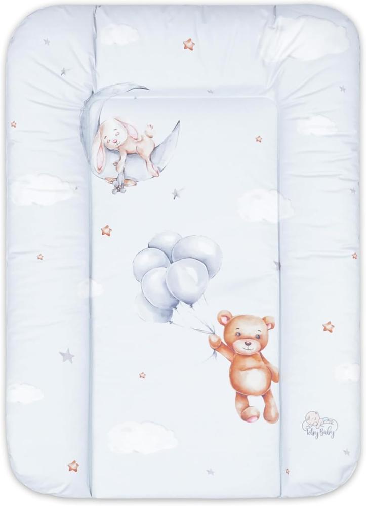 Wickelauflage Wickelkommode Auflage Baby 70 x 50 cm - Wickelmatte Wickeltischauflage Wasserfest Wickelunterlage Weich Teddybären B Bild 1