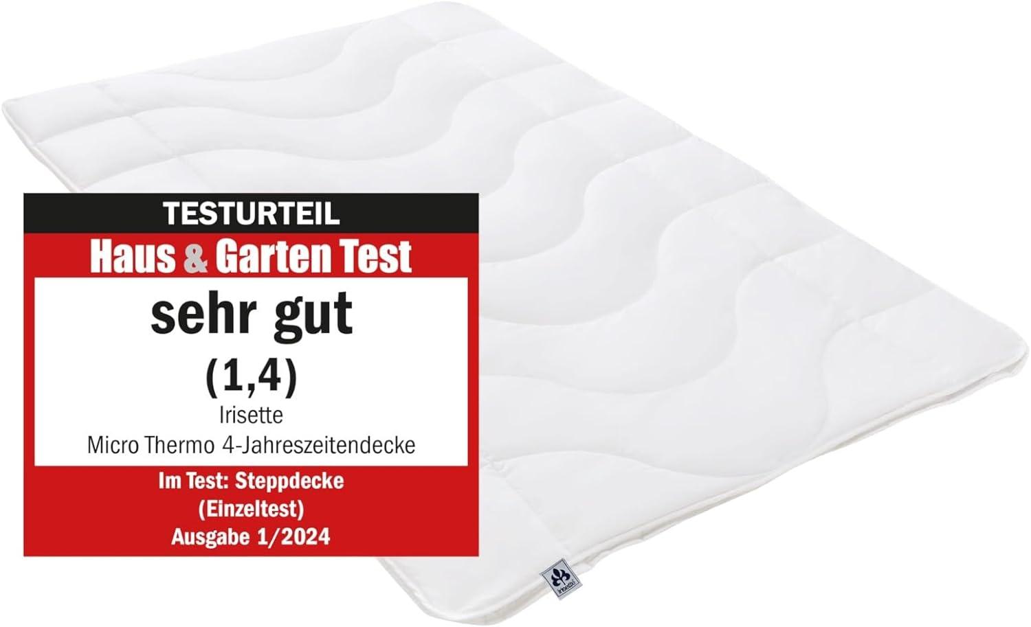 Irisette Micro Thermo Sommerdecke, leichte Bettdecke für den Sommer mit Bezug aus softer Microfaser, 220 x 240 cm, Öko Tex zertifiziert, produziert nach deutschem Qualitätsstandard Bild 1