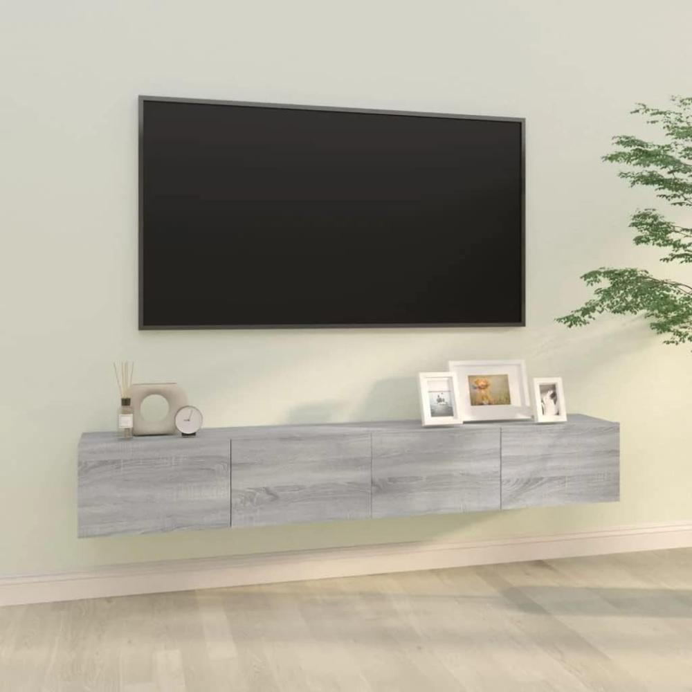 TV-Wandschränke 2 Stk. Grau Sonoma 100x30x30 cm Holzwerkstoff Bild 1