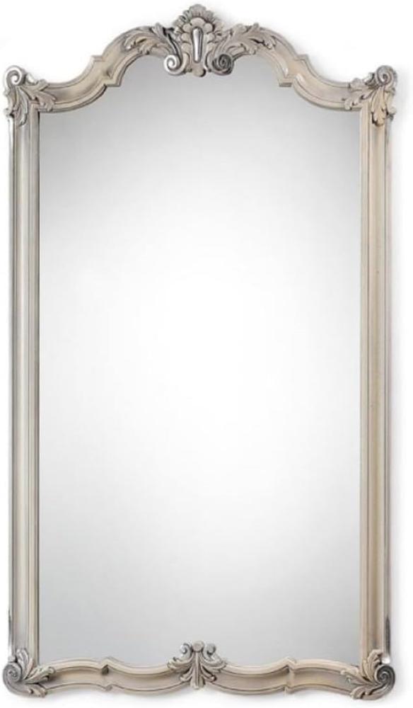 Casa Padrino Luxus Barock Massivholz Spiegel Antik Beige / Silber - Prunkvoller Barockstil Wandspiegel - Luxus Möbel im Barockstil - Barock Interior - Luxus Qualität - Made in Italy Bild 1