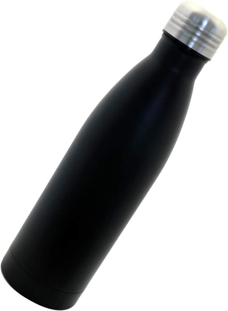 Thermosflasche Edelstahl schwarz 0,5 Ltr. als Trinkflasche Bild 1