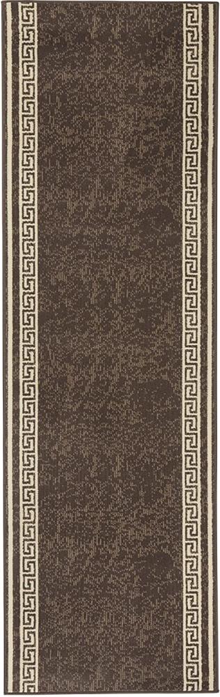 Kurzflor Teppich Läufer Casa Braun - 80x250x0,9cm Bild 1