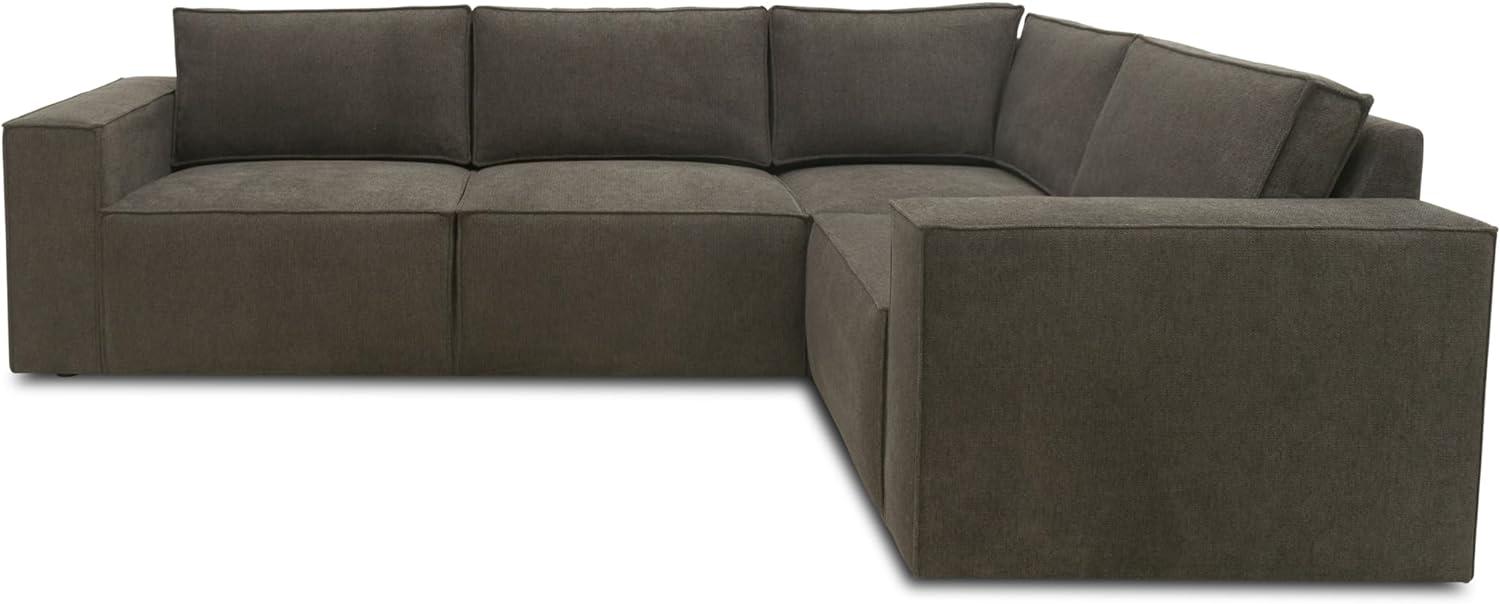 Domo. Collection Ecksofa Portland, Sofa in L-Form, Microfaser, Couch Ecke, Eckcouch, 277 x 197 84 cm schlamm Bild 1