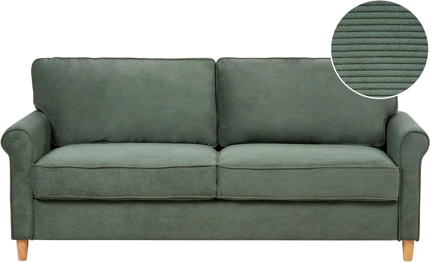 3-Sitzer Sofa Cord dunkelgrün RONNEBY Bild 1
