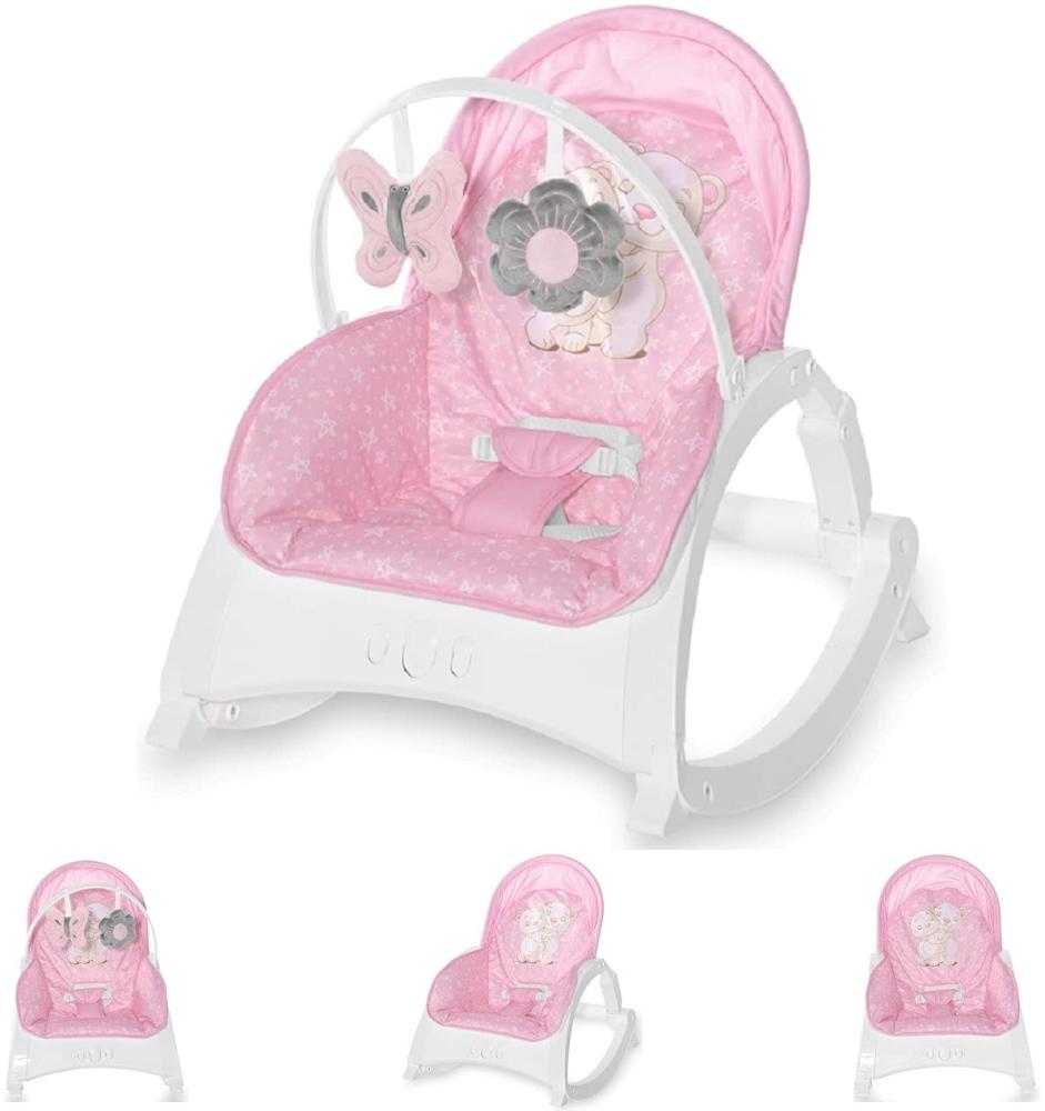 Lorelli Babywippe und Stuhl ENJOY mit Vibration, Musik, verstellbare Rückenlehne rosa pink Bild 1
