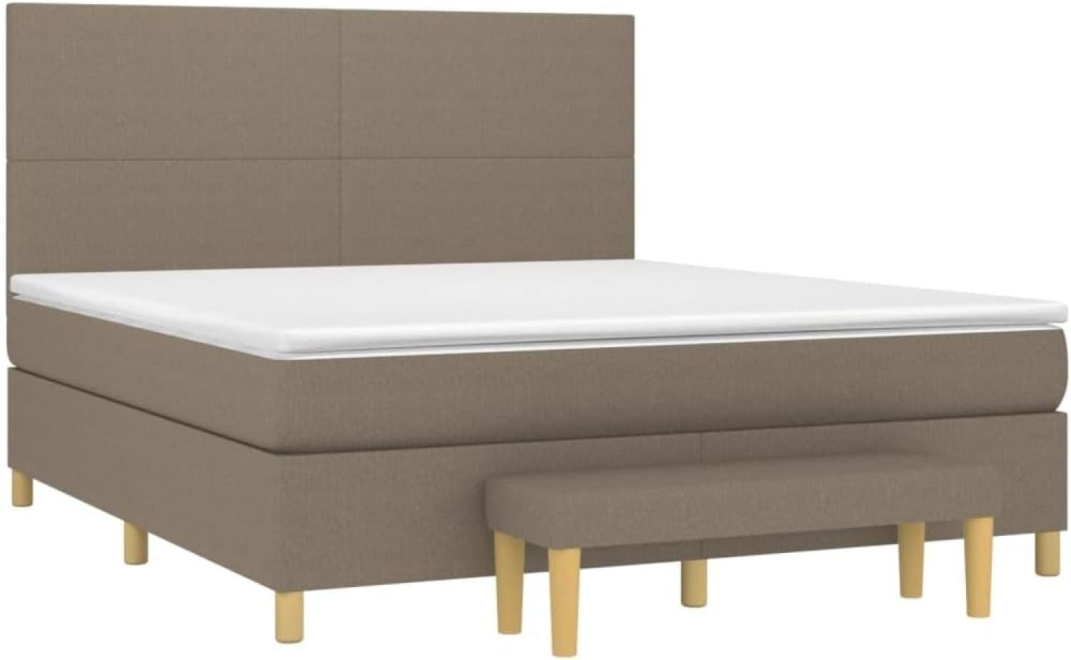 Boxspringbett mit Matratze Taupe 160x200 cm Stoff Bild 1