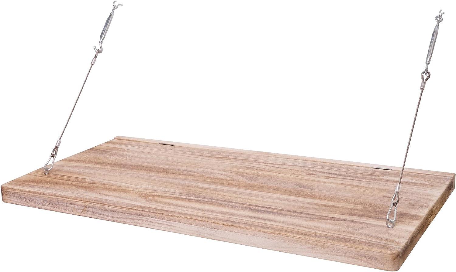 Wandtisch HWC-H48, Wandklapptisch Wandregal Tisch mit Tafel, klappbar Massiv-Holz ~ 120x60cm Bild 1