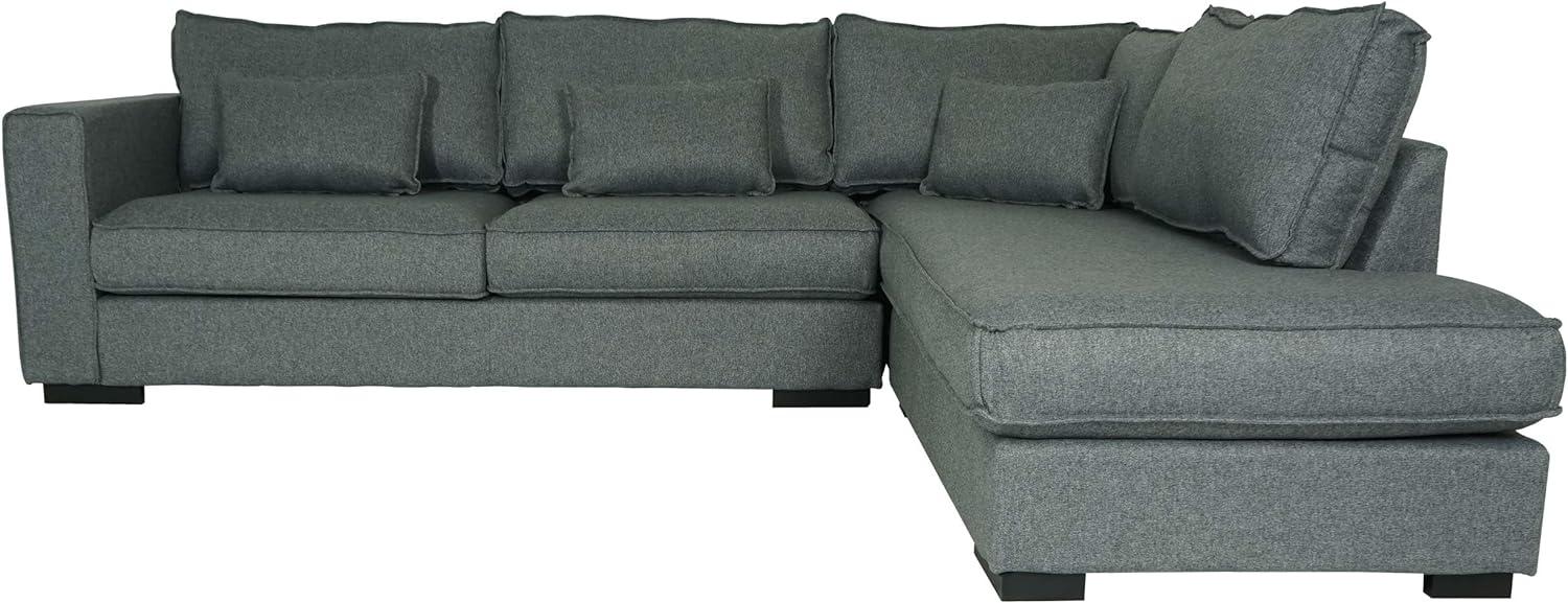 Ecksofa HWC-J58, Couch Sofa mit Ottomane rechts, Made in EU, wasserabweisend 295cm ~ Stoff/Textil grau Bild 1