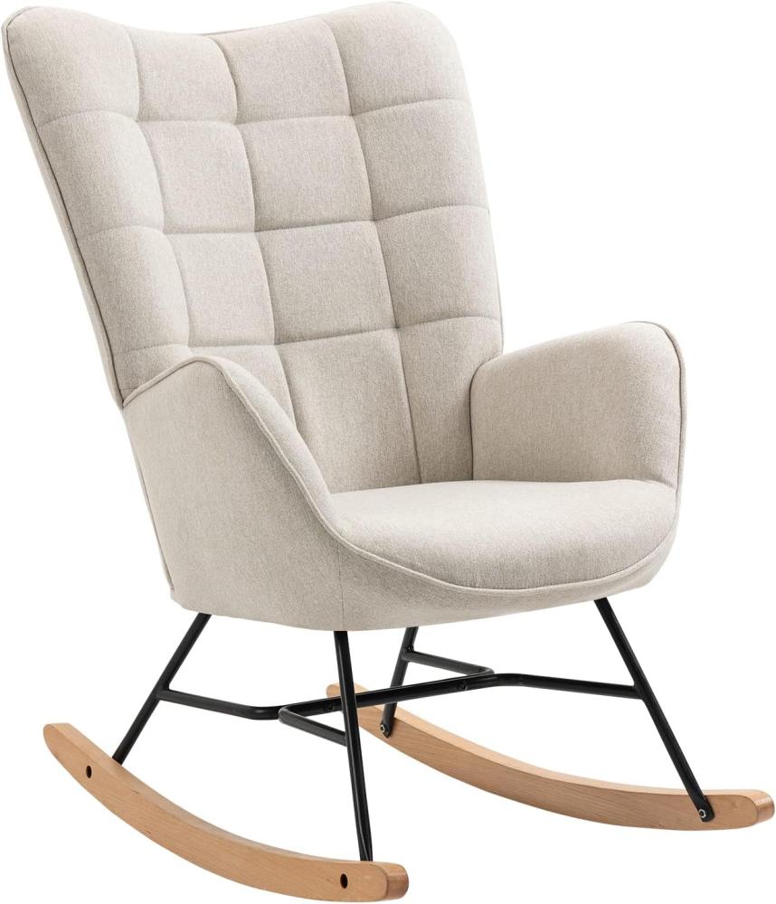 MEUBLE COSY Schaukelstuhl Relaxstuhl Schaukelsessel Sessel Stuhl Wohnzimmersessel Relax Lounge mit gepolsterter Sitzfläche, 68x87x98cm Bild 1