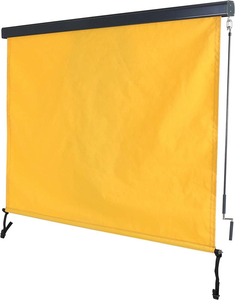 Vertikalmarkise HWC-F42, Senkrechtmarkise Sichtschutz Außenrollo Rollo, UV-Schutz 50 Stoff ~ 250x180cm, gelb Bild 1