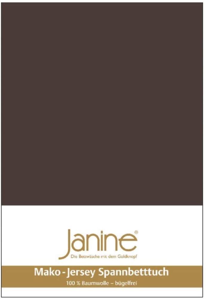 Janine Spannbetttuch 5007 Mako Jersey 180/200 bis 200/200 cm Dunkelbraun Fb. 87 Bild 1