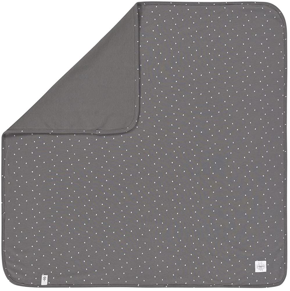 LÄSSIG Baby Schmusedecke Kuscheldecke GOTS zertifiziert weich/Interlock Baby Blanket 80 x 80 cm Spots anthracite Bild 1