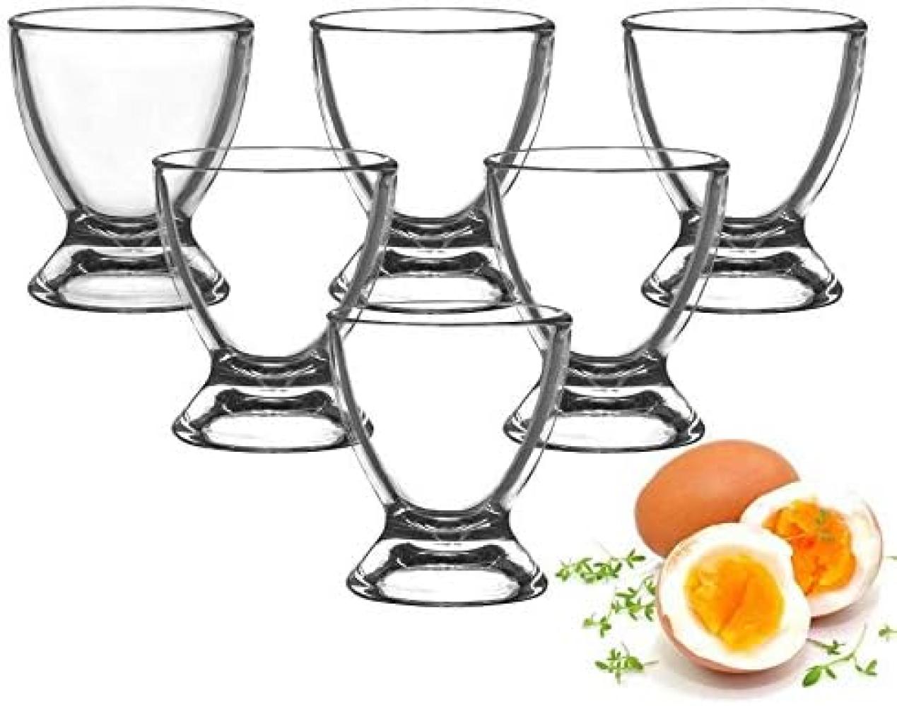 6 Eierbecher aus Glas Eierständer Eierhalter Glaseierbecher Bild 1