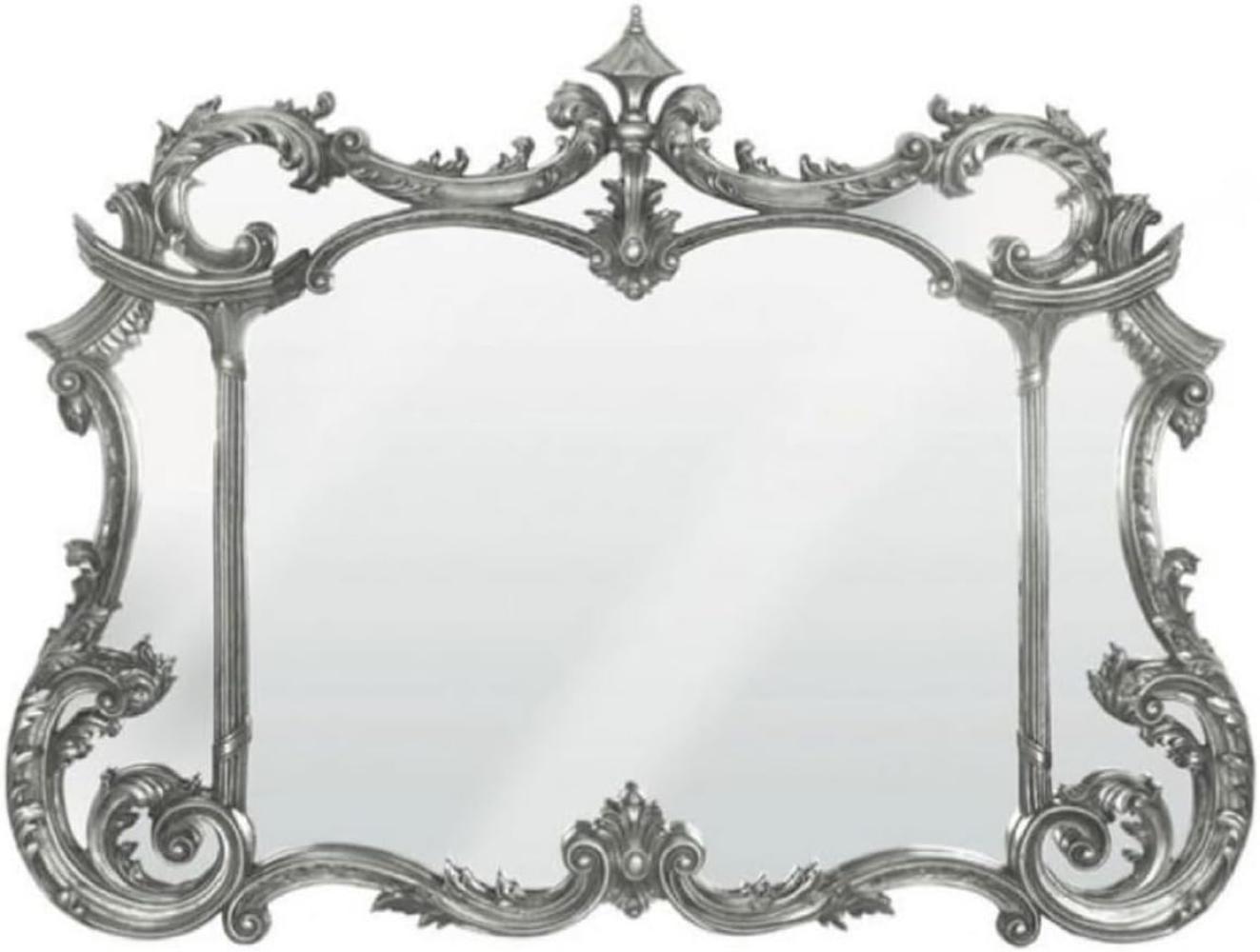 Casa Padrino Barock Spiegel Antik Silber 129 x H. 99 cm - Prunkvoller Wandspiegel im Barockstil - Antik Stil Garderoben Spiegel - Barock Interior - Handgefertigte Barock Möbel Bild 1