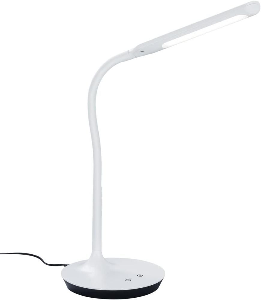 LED Schreibtischleuchte POLO Weiß matt dimmbar 41cm hoch mit Flexgelenk Bild 1