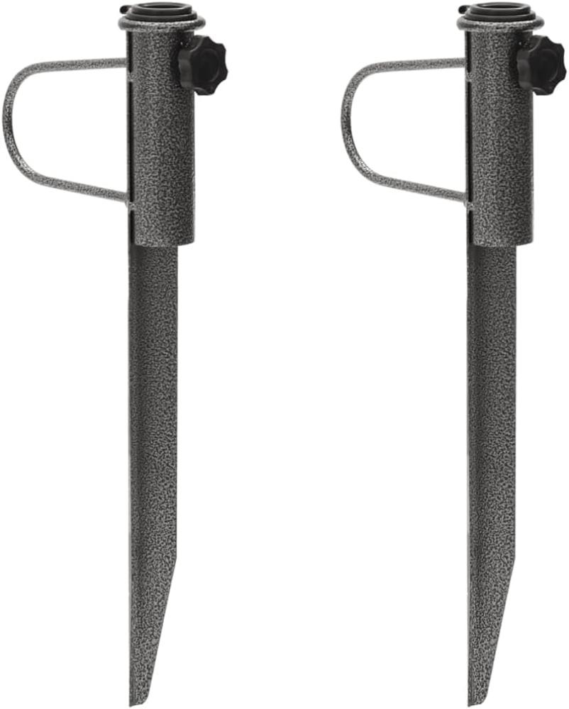 Schirmständer mit Erdspießen 2 Stk. 19x42 cm Verzinkter Stahl Bild 1