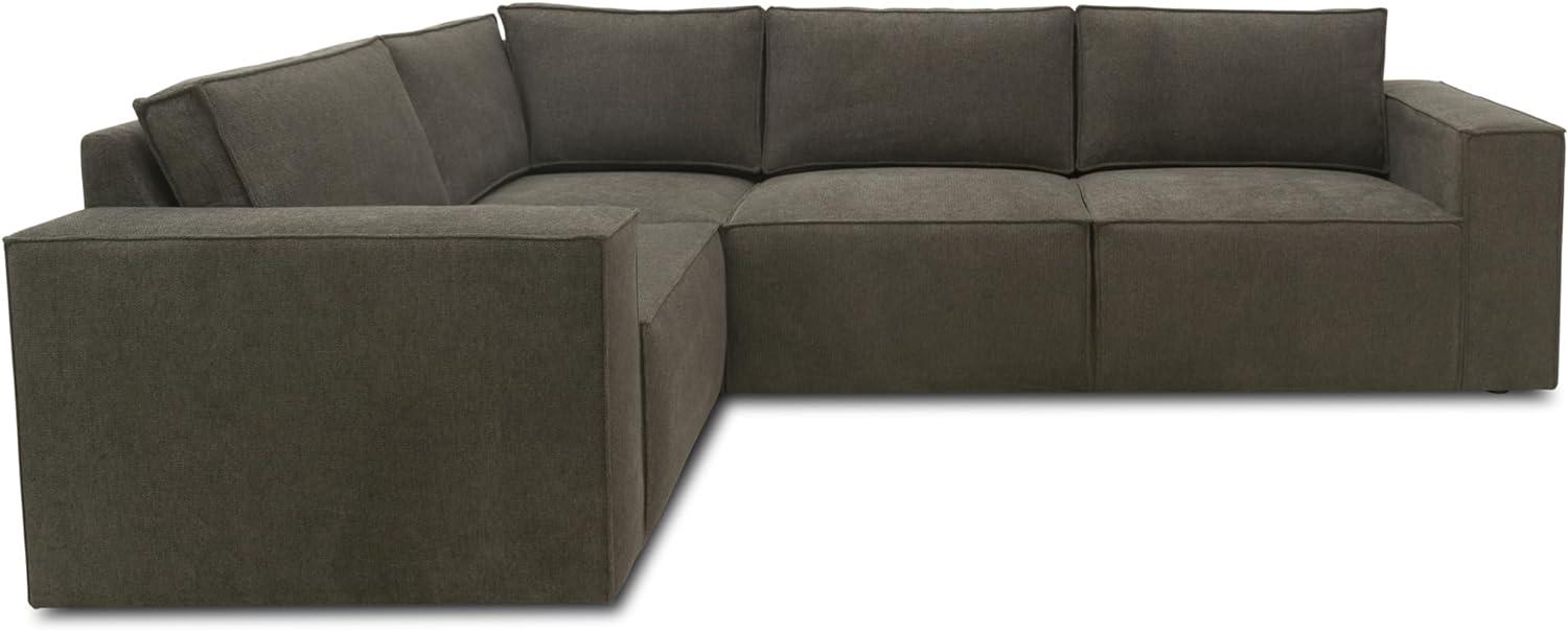 Domo. Collection Ecksofa Portland, Sofa in L-Form, Microfaser, Couch Ecke, Eckcouch, 197 x 277 84 cm schlamm Bild 1