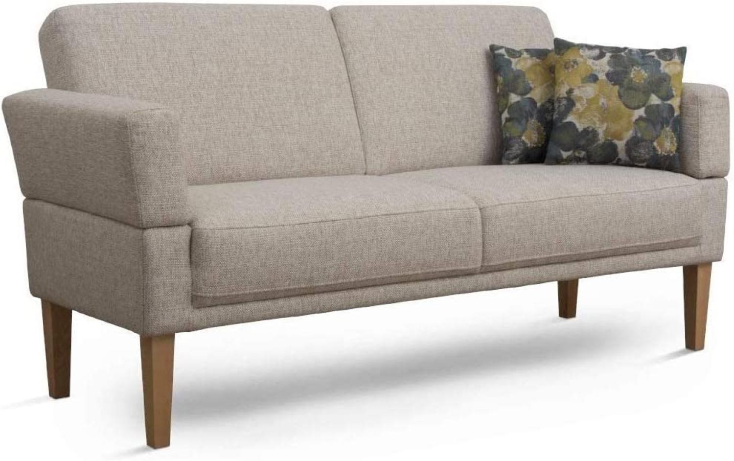 Cavadore 3-Sitzer Sofa Femarn mit Federkern / Küchensofa für Esszimmer oder Küche / 190 x 98 x 81 / Strukturstoff Natur (Beige/Weiß) Bild 1