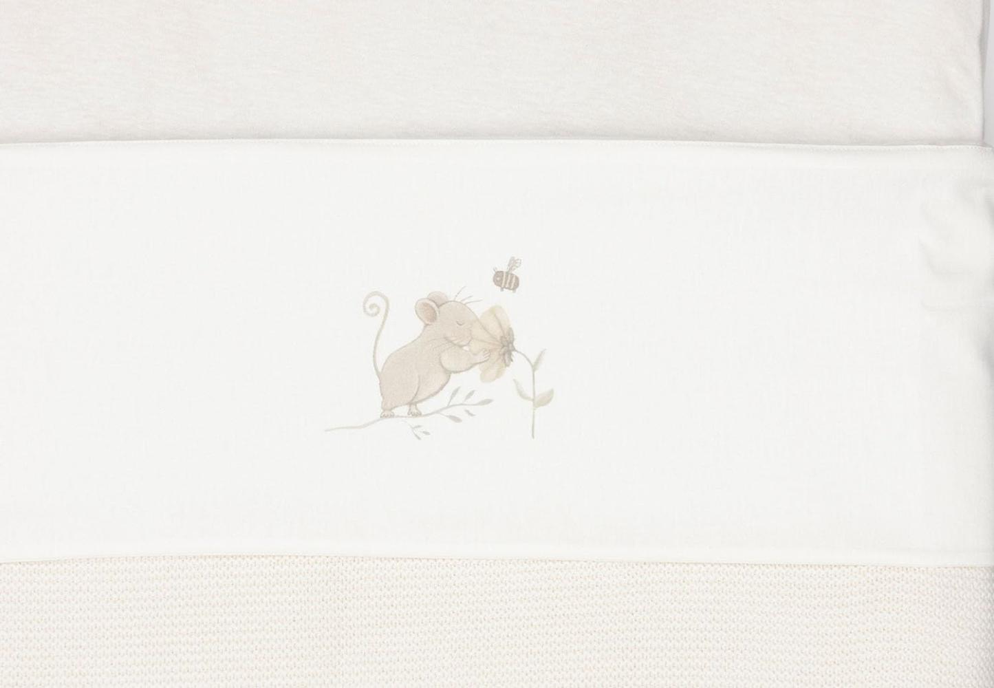 Jollein 008-524-67056 Kinderbettlaken Dreamy Mouse weiß (120x150 cm) Bild 1