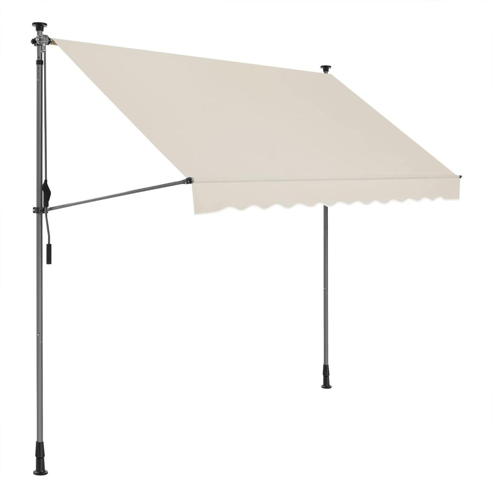 SONGMICS Klemmmarkise, 300 x 130 cm, Balkonmarkise, höhenverstellbar, mit Handkurbel, Sonnenschutz, für Balkon, Terrasse, Garten, beige GSA313M02 Bild 1