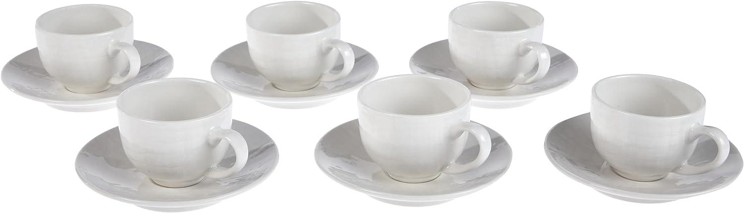 Tognana Victoria Packung 6 Tasse Kaffee mit Untertassenn, Porzellan, Weiß, 14 x 14 x 6 cm Bild 1