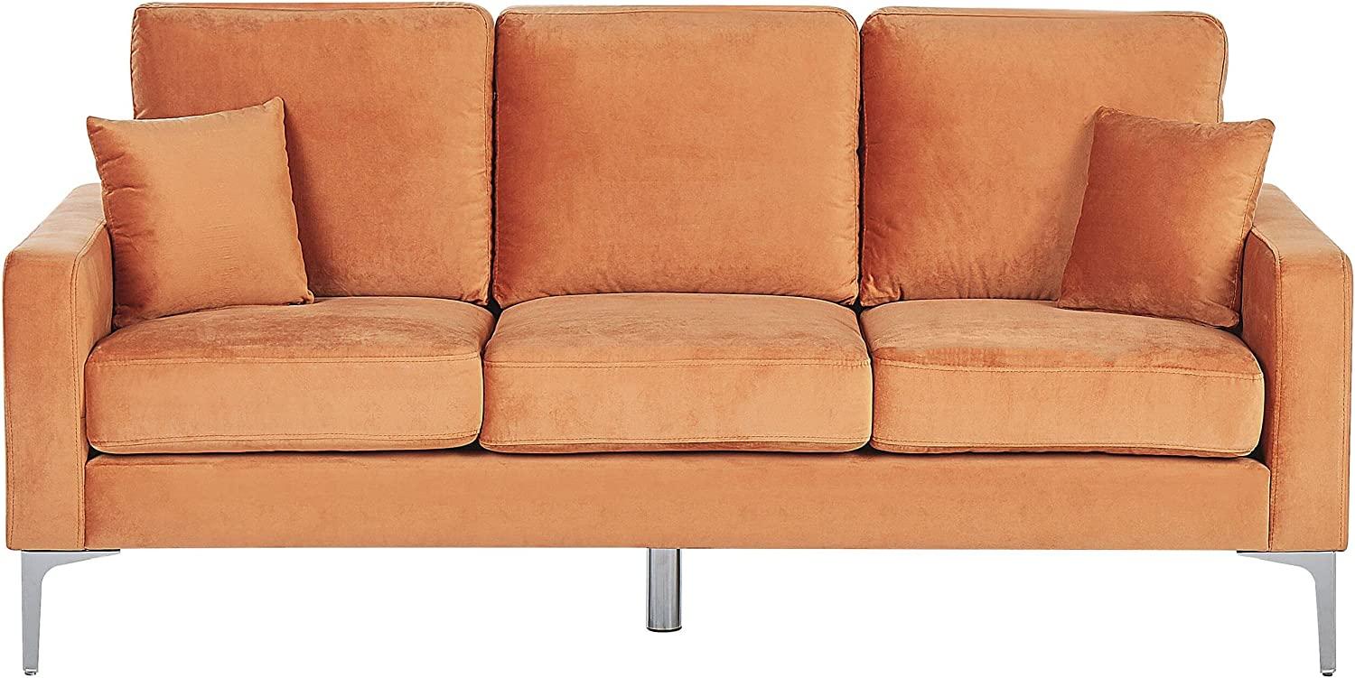 3-Sitzer Sofa Samtstoff orange GAVLE Bild 1
