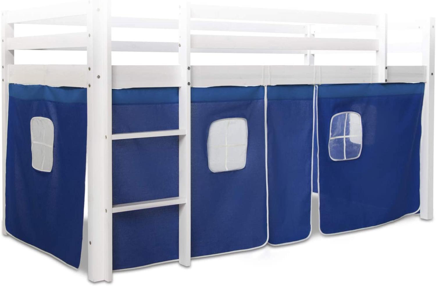Bettumrandung Bettvorhang für Hochbett, Baumwolle Blau Bild 1