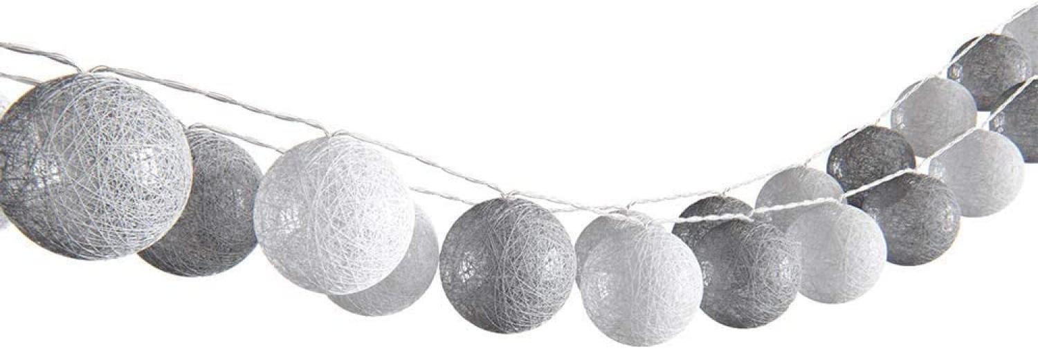 VitaliSpa Lichterkette Cotton Balls Girlande grau weiß mint-grün hellblau 310 cm (Unisex) Bild 1