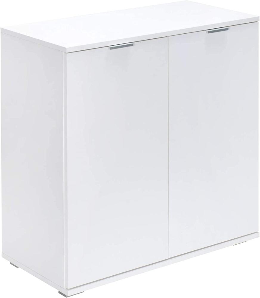 Deuba Kommode Alba mit 2 Türen 71x74x35 cm Modern Flur Wohnzimmer Sideboard Anrichte Mehrzweckschrank Weiß Bild 1