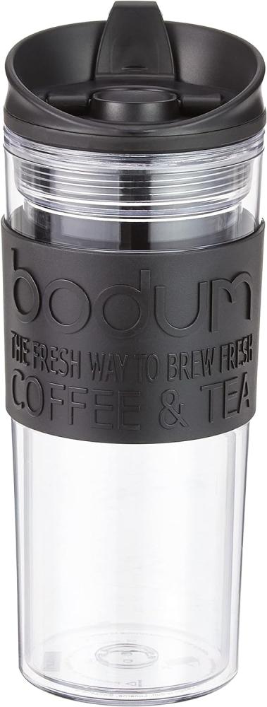 Bodum Travel 11101-01S Thermobecher aus Kunststoff, mit Klappdeckel, 0,45 l Bild 1