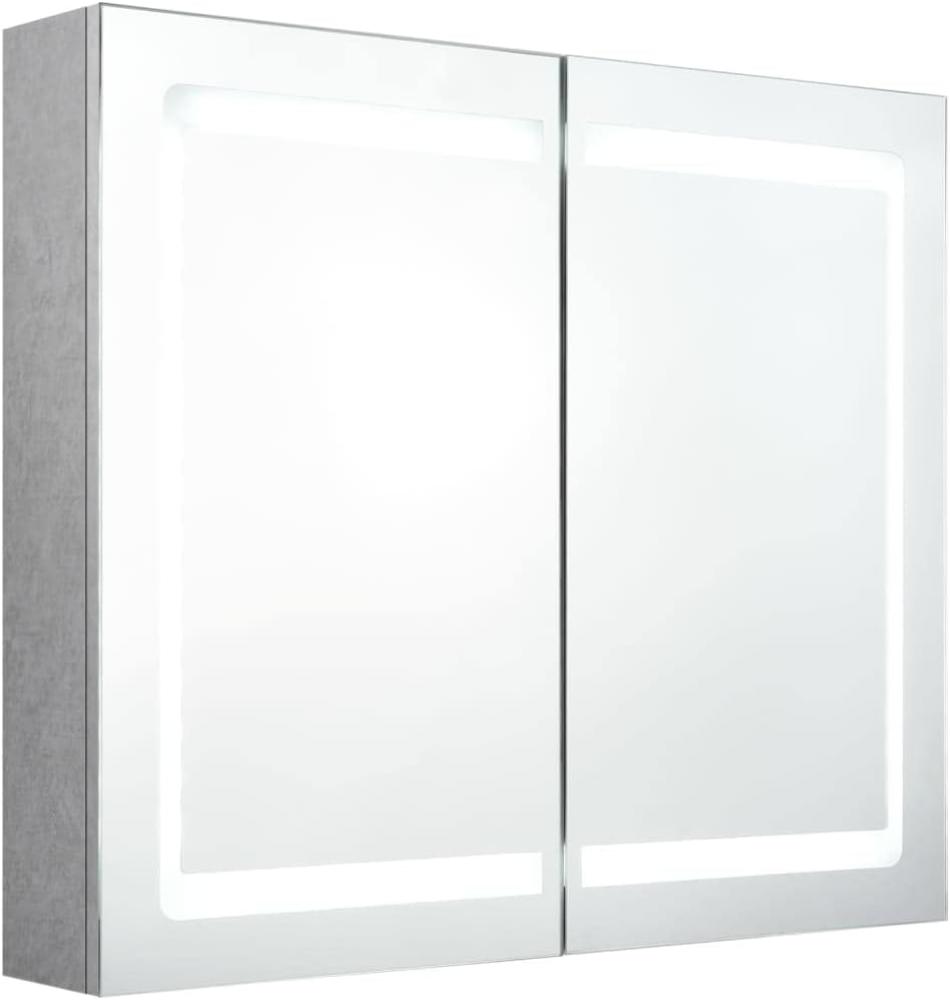 LED-Bad-Spiegelschrank Betongrau 80x12x68 cm Bild 1
