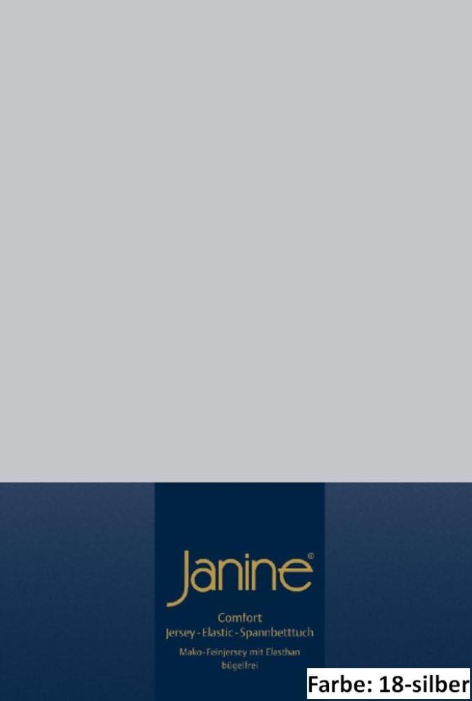 Janine Spannbettlaken ELASTIC 5002, Gr. 150x200 cm, Fb. 18 silber, Elastic-Jersey Bild 1