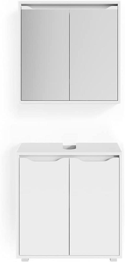 Vicco 2-tlg. Badmöbel-Set 'Ruben' mit Spiegelschrank und Waschtischunterschrank Bild 1