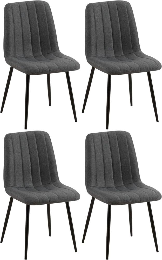 4er Set Stühle Dijon Stoff (Farbe: dunkelgrau) Bild 1