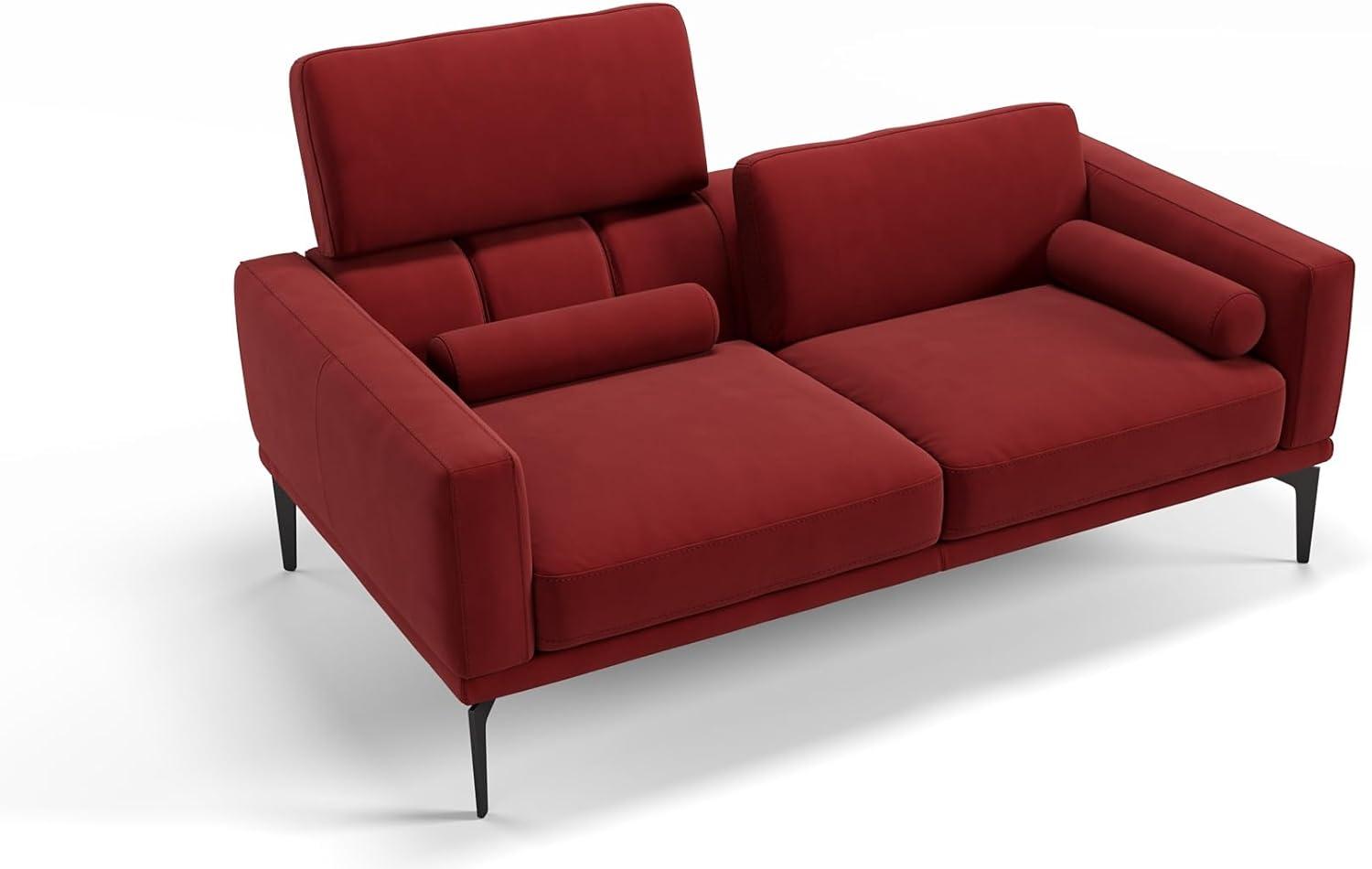 Sofanella 2-Sitzer SALERNO Stoff Relaxsofa Stoffcouch in Rot Bild 1