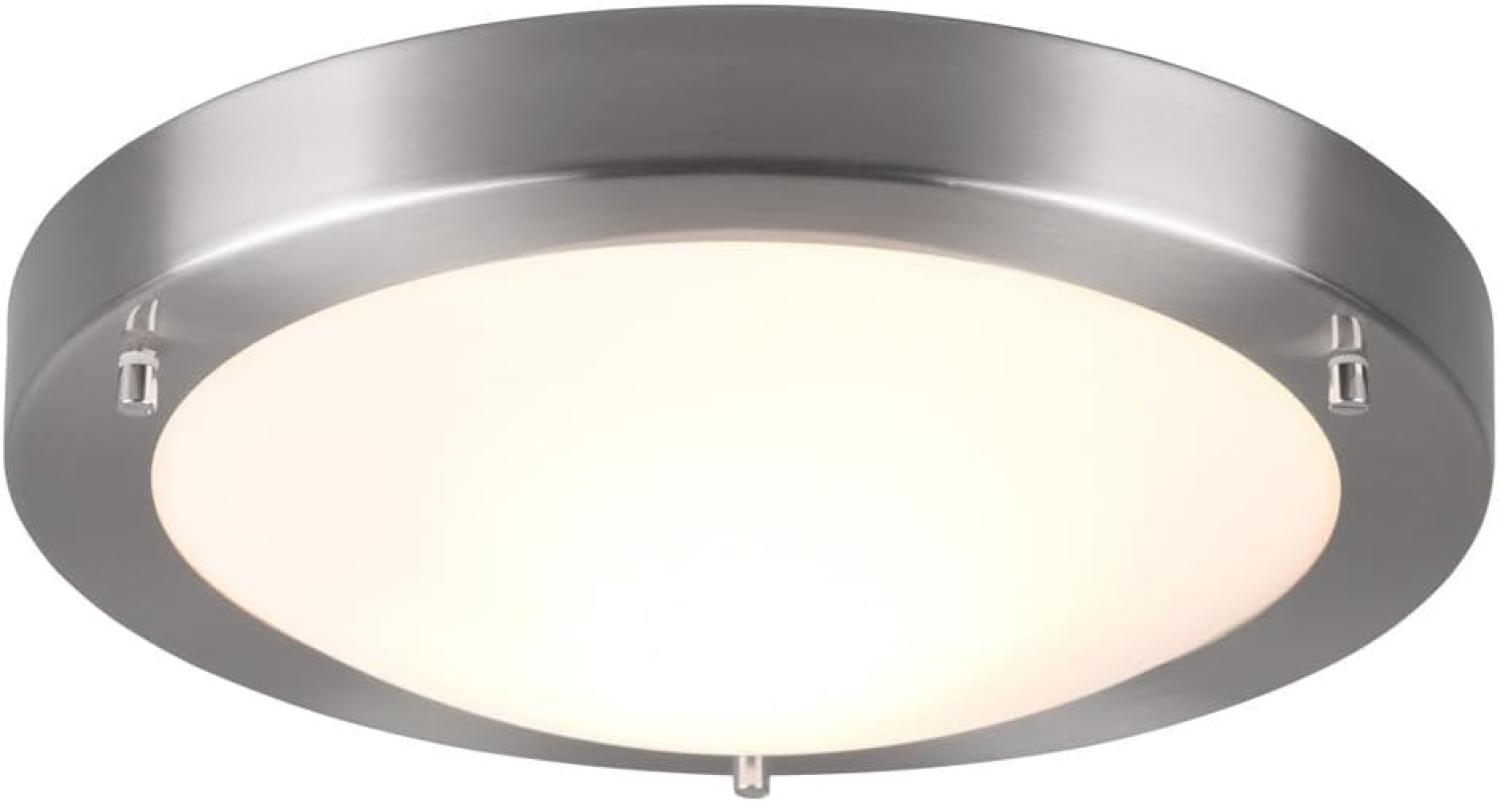 LED Bad Deckenleuchten in Silber mit Glas Opal Weiß Ø 31,5cm - Badlampen Bild 1